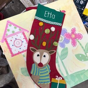 ETTA The Company Store Red and Green Holiday Stocking